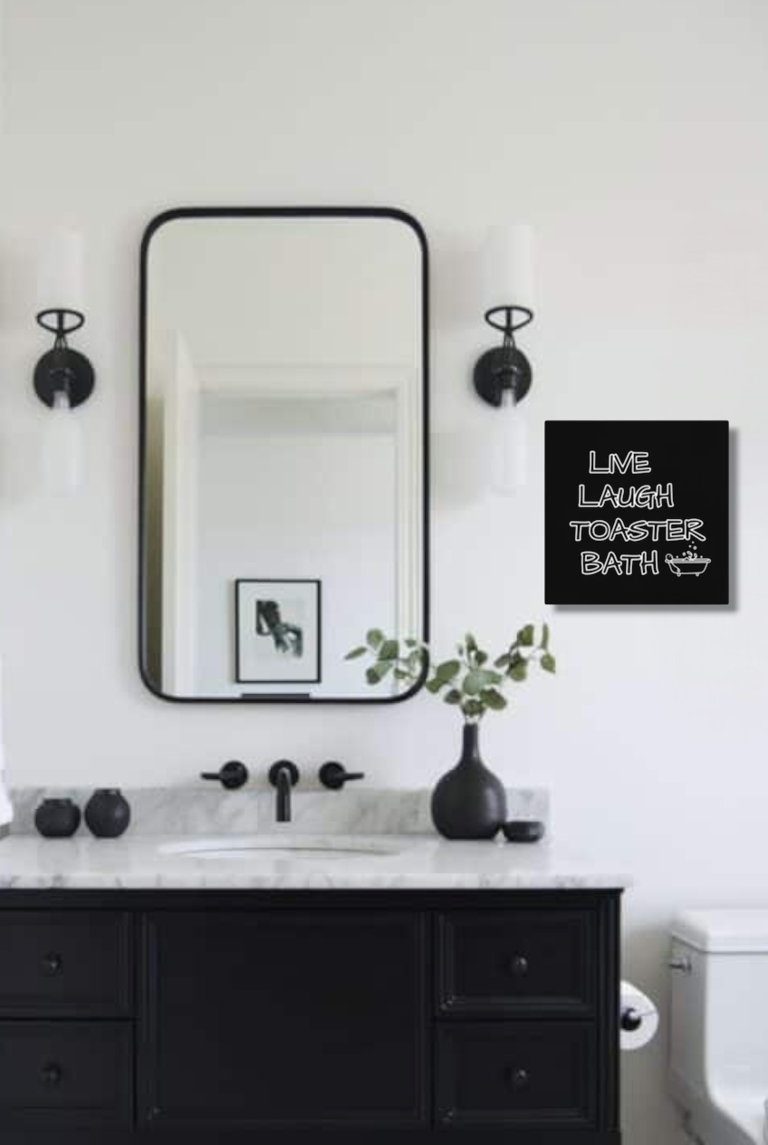 Live Laugh Toaster Bath Canvas