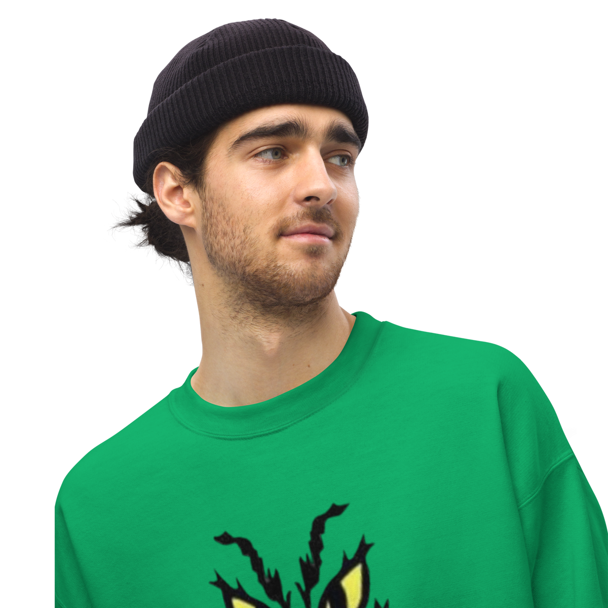 Grinch Face Unisex Crewneck Sweatshirt | Cozy Holiday Pullover