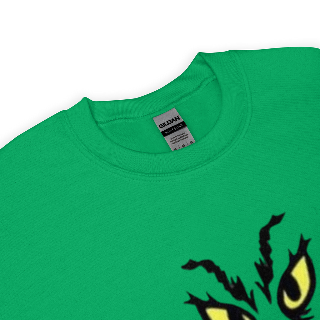 Grinch Face Unisex Crewneck Sweatshirt | Cozy Holiday Pullover