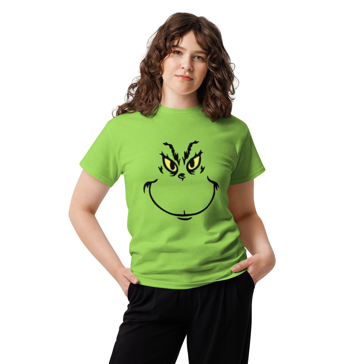 Grinch Face Unisex Classic Tee | Festive Holiday T-Shirt
