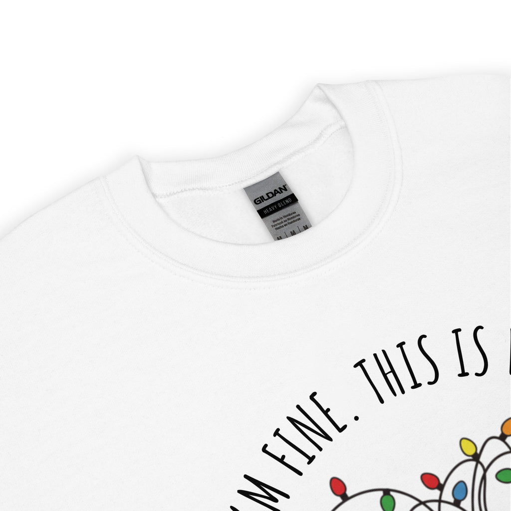 Funny Tangled Christmas Lights Sweatshirt - "I'm Fine, Everything Is Fine" Crewneck