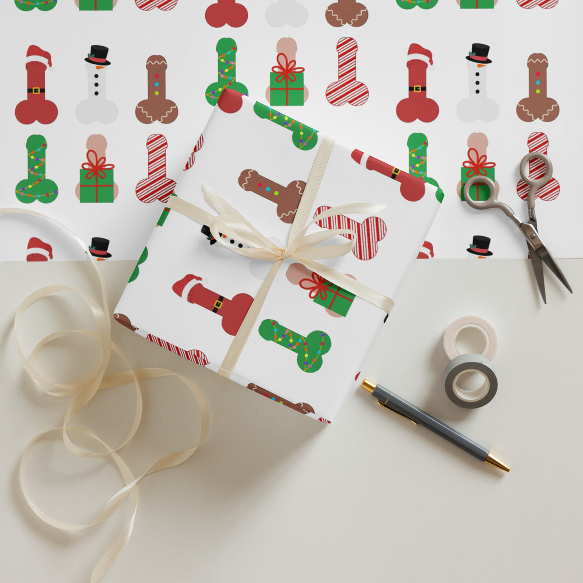 Spicy Christmas Wrapping Paper Sheets (3-Pack)