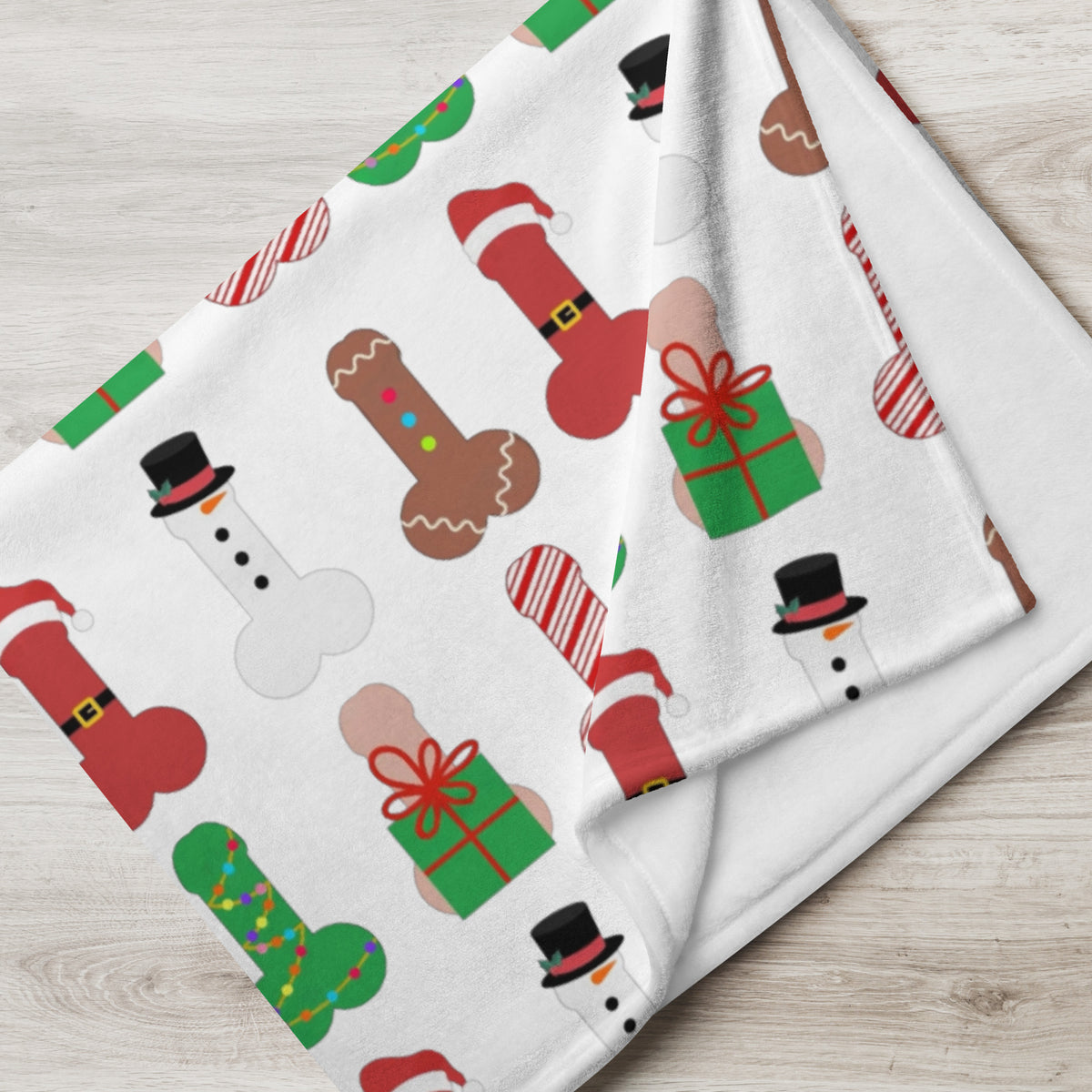 Festive Phallus Holiday Fleece Blanket