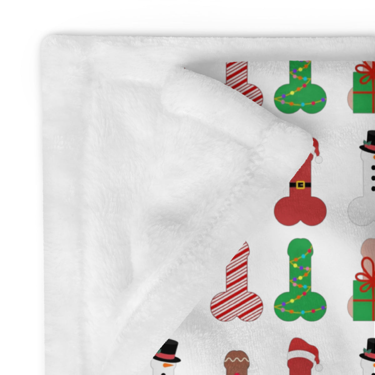 Festive Phallus Holiday Fleece Blanket
