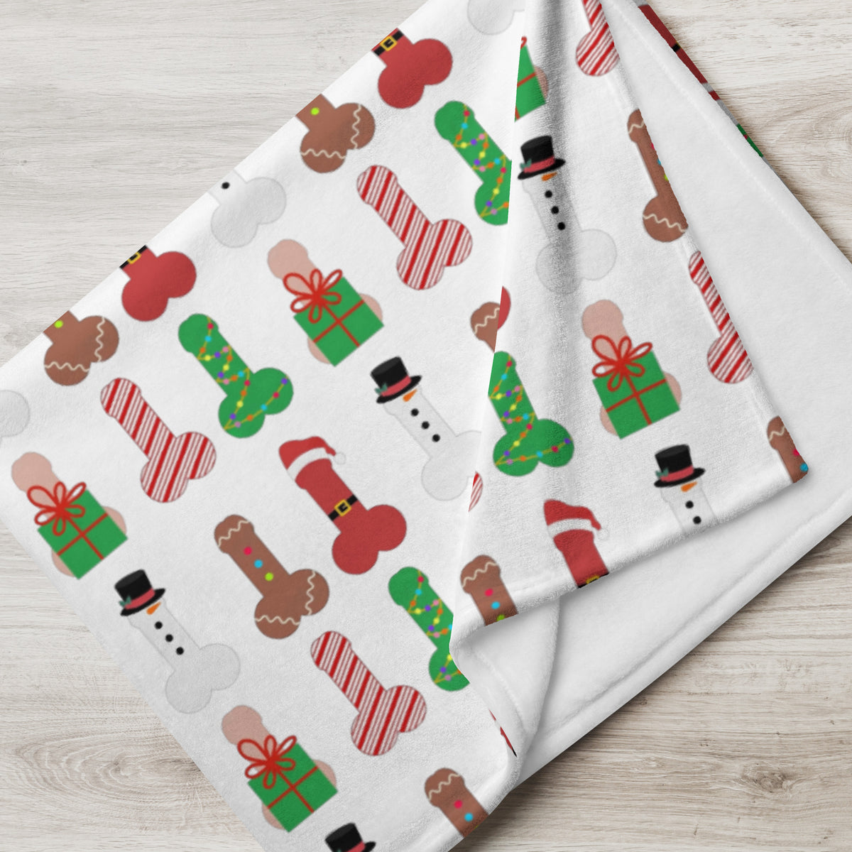 Festive Phallus Holiday Fleece Blanket
