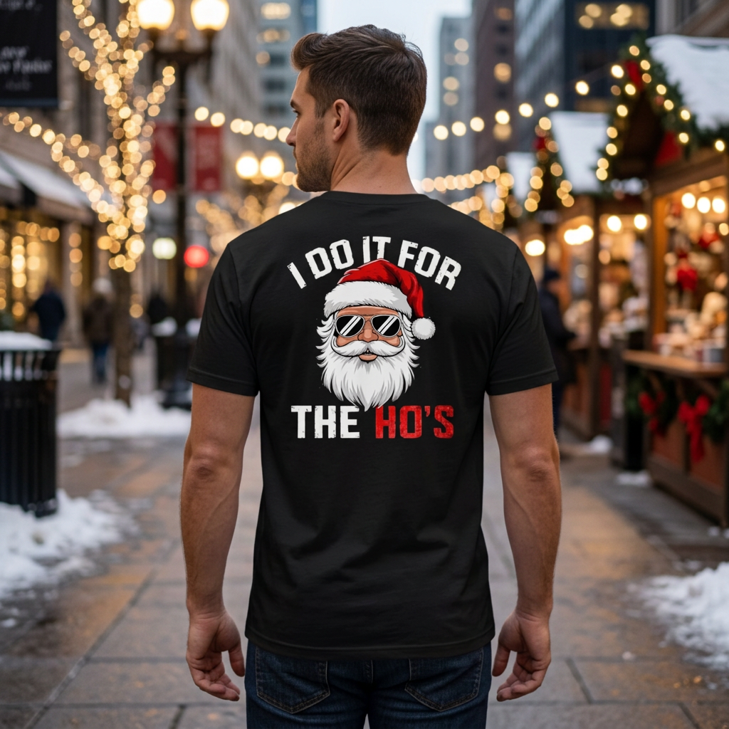 I Do It For The Ho's Funny Christmas Shirt - Santa T-Shirt