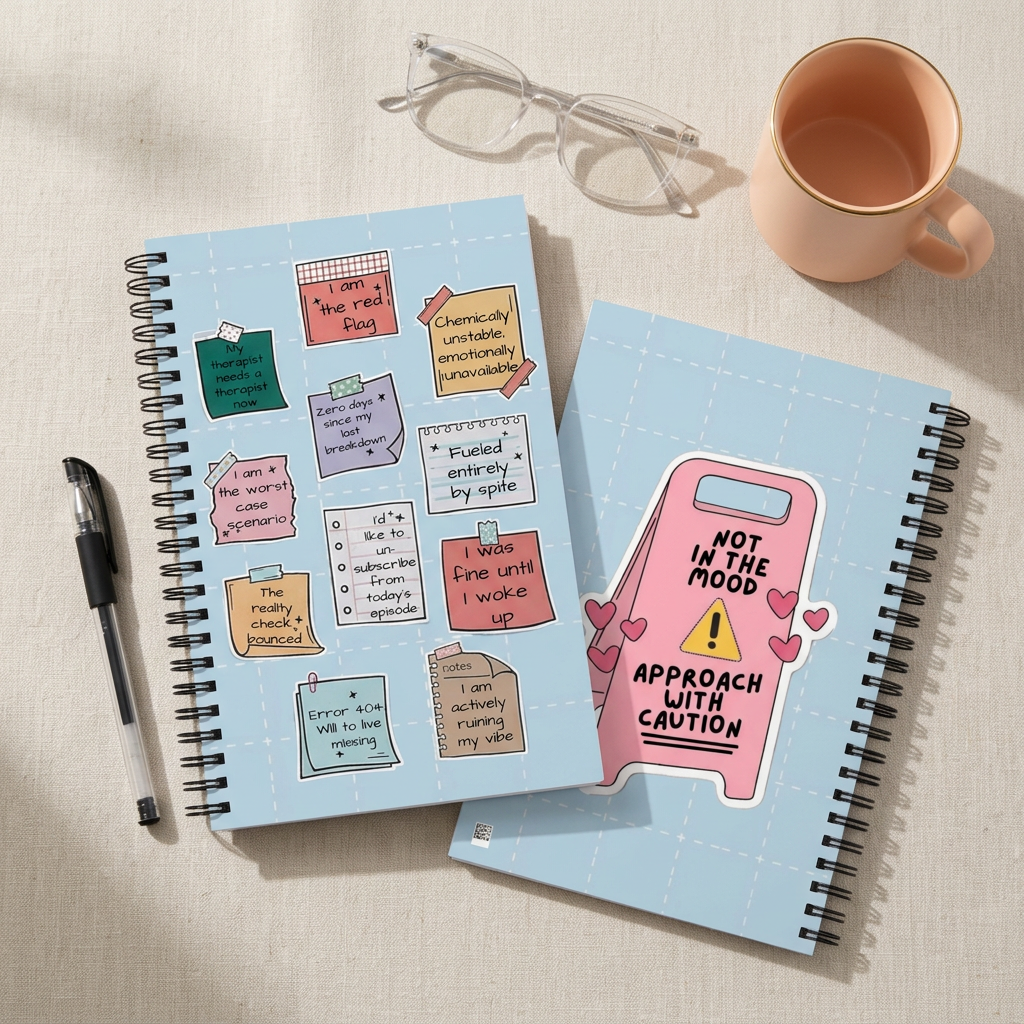Sarcastic Mood Quotes Spiral Notebook - Funny & Relatable Journal