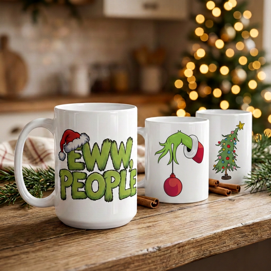 Christmas Ceramic Mug Collection | Eww People Holiday Coffee Cup | 11oz, 15oz, 20oz Sizes