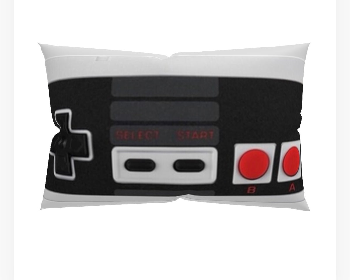 Level Up Your Space: Retro Video Game Cartridge & Controller Plush Throw Pillows