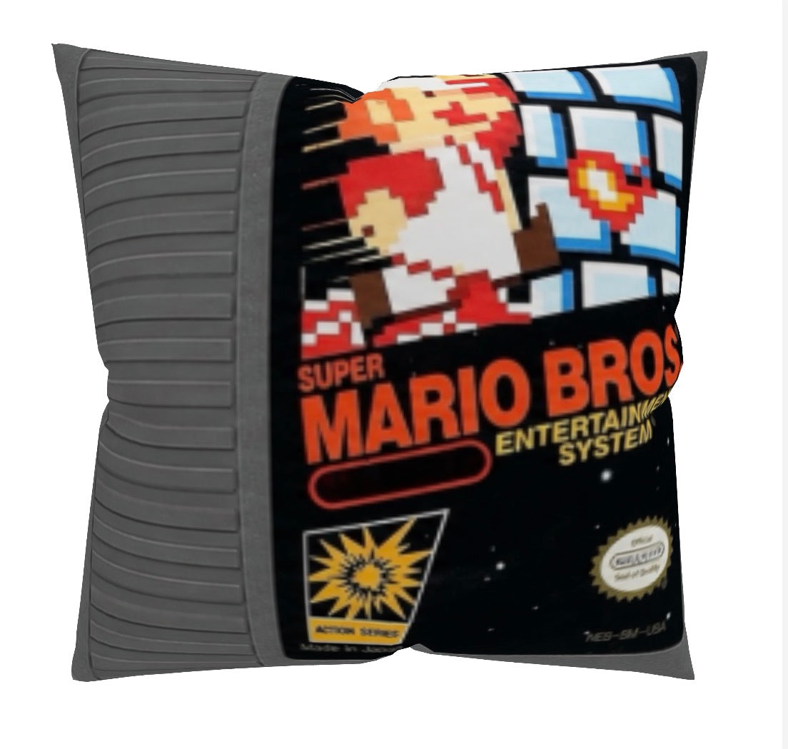 Level Up Your Space: Retro Video Game Cartridge & Controller Plush Throw Pillows