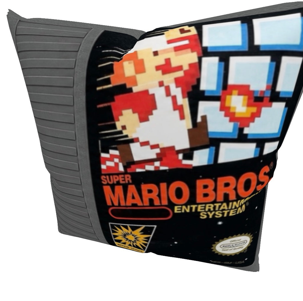 Level Up Your Space: Retro Video Game Cartridge & Controller Plush Throw Pillows