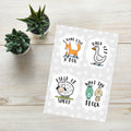 Funny Animal Puns Sticker Sheet - Sarcastic Aesthetic Decals 5.8" x 8.3" | Don’t Give A Fox | Duck Off