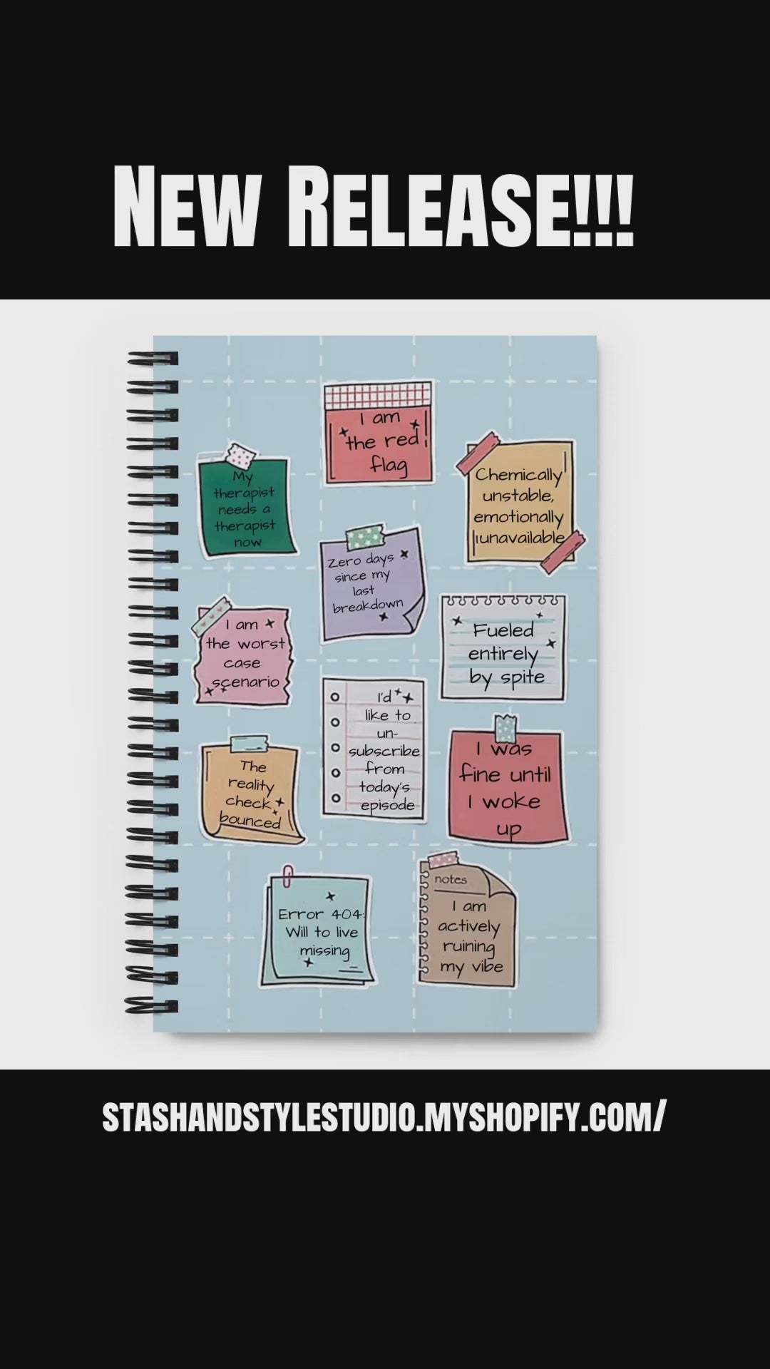 Sarcastic Mood Quotes Spiral Notebook - Funny & Relatable Journal